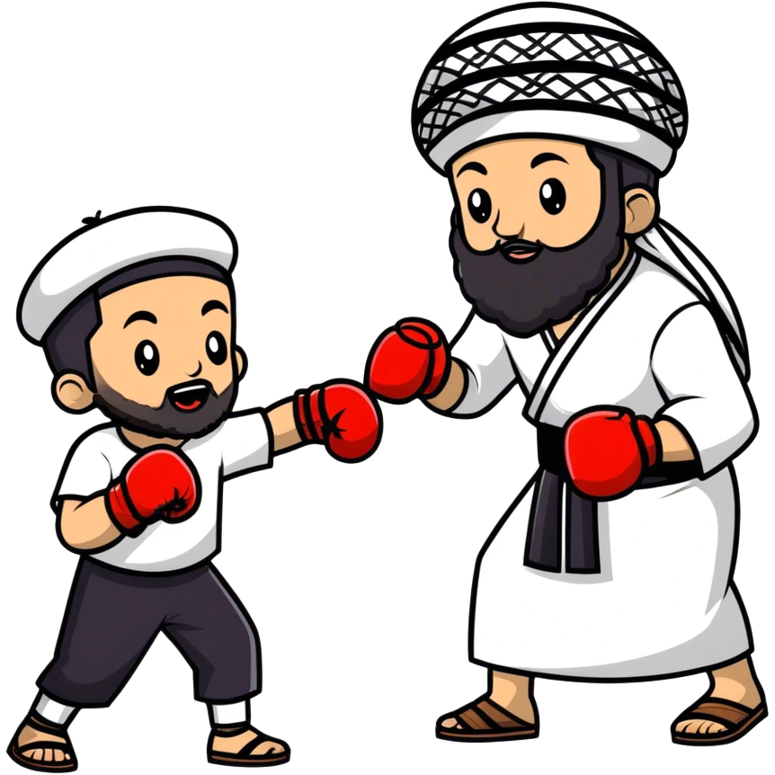 Israeli rabbi boxing Palestinian kid  emoji