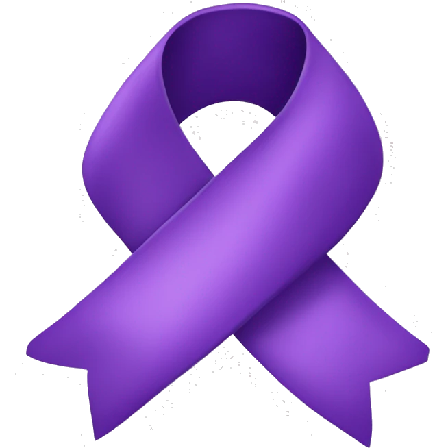 Single purple ribbon on transparent background emoji