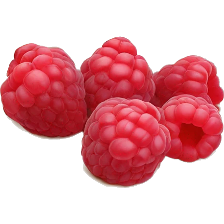 Slice of cheesecake topped with raspberries emoji