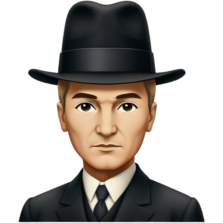 ​Cinematic Realistic Portrait of a Young Mustafa Kemal Atatürk, depicted in his iconic tall black hat and traditional attire with a confident, visionary expression, rendered with rich historical textures and warm, inspiring lighting that captures his youthful dynamism and transformative leadership, emoji