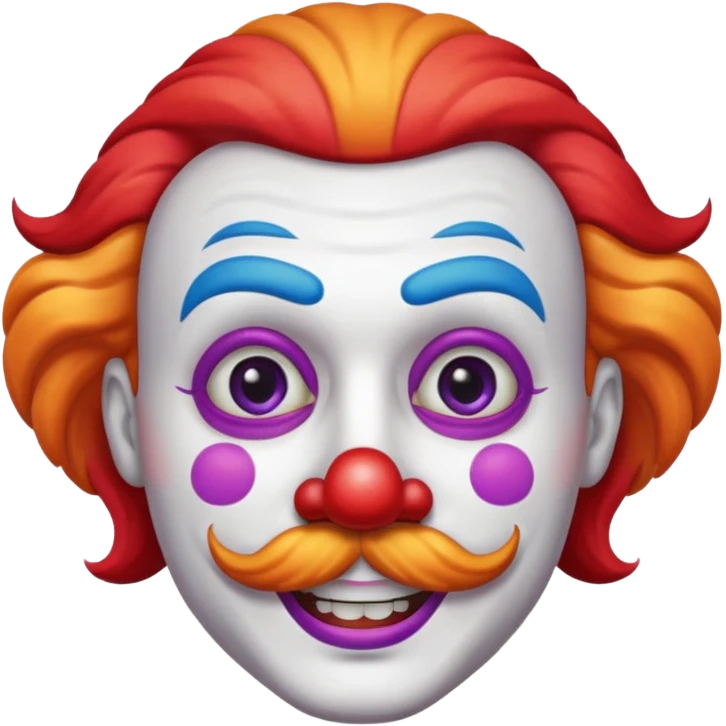 clowns with mustache emoji