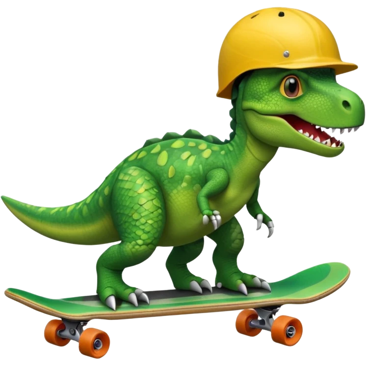 Dinosaur on a skateboard emoji