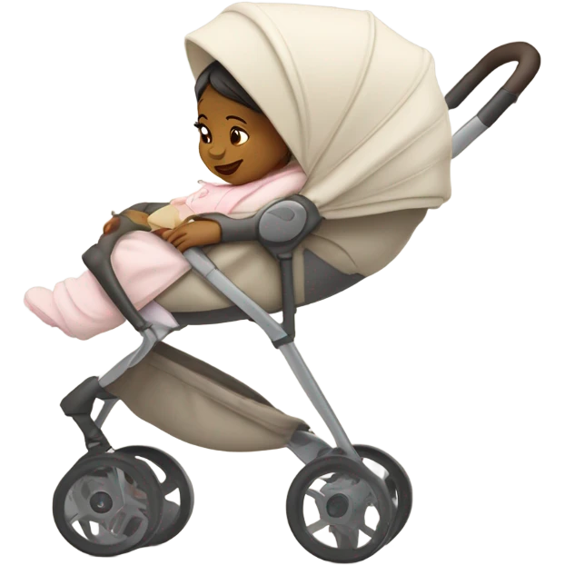 Stroller with baby girl emoji