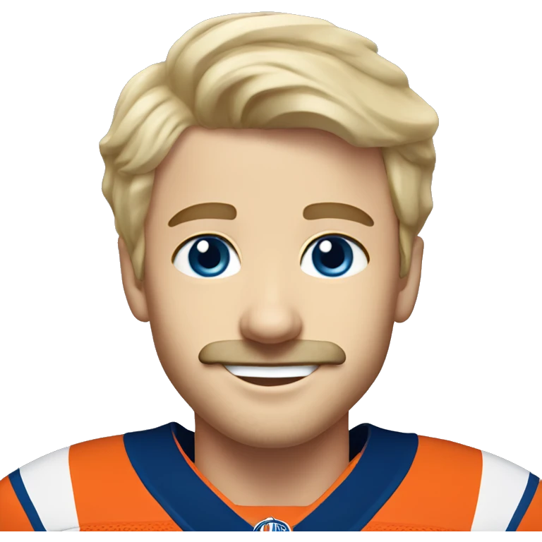 edmonton oilers short blonde hair boy with moustache and blue eyes smiling emoji