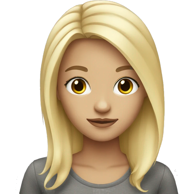 Blonde girl gray eyes emoji