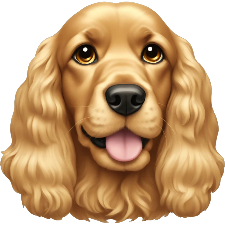golden cocker spaniel with a halo emoji