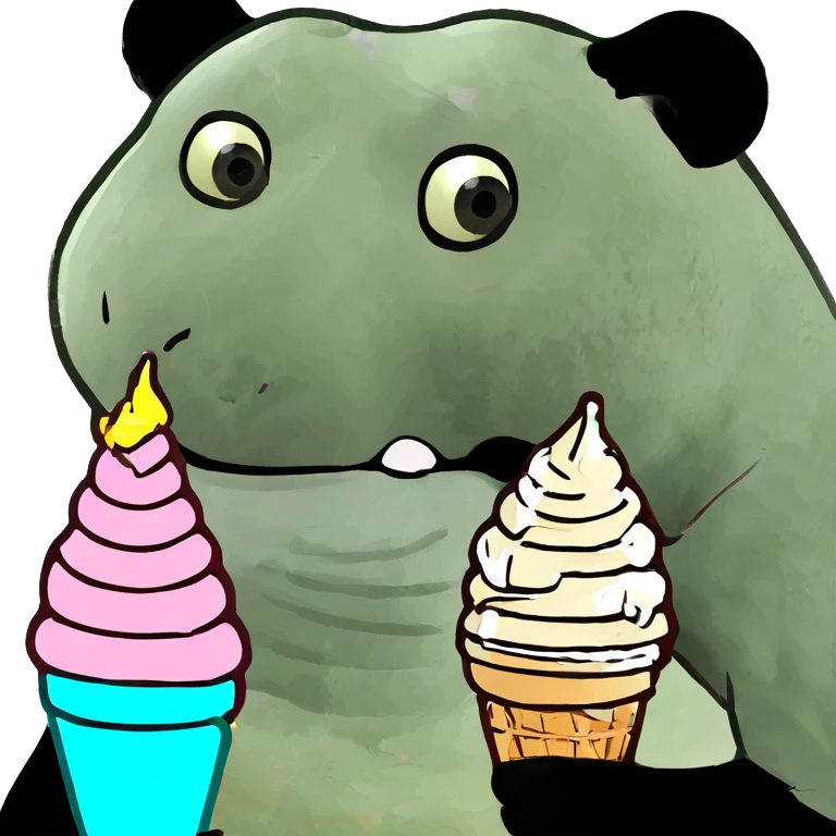 Panda eating ice cream emoji