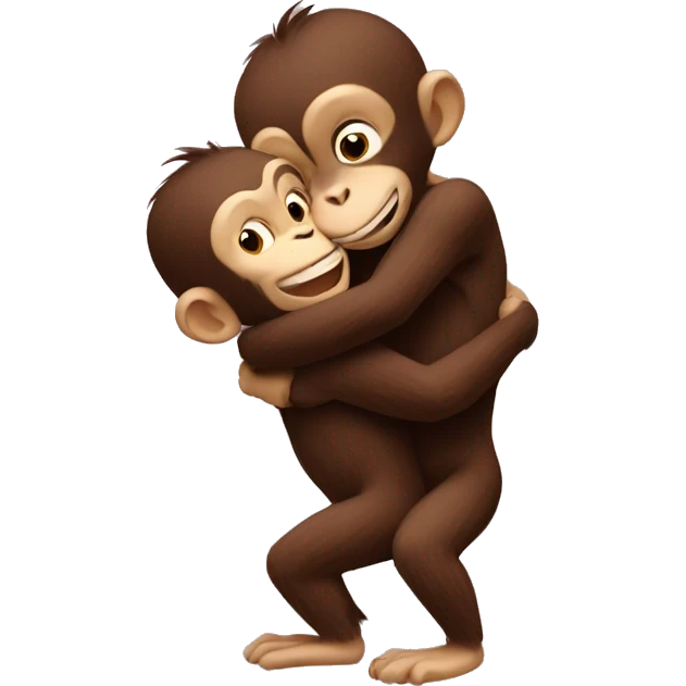 Monkies hug emoji