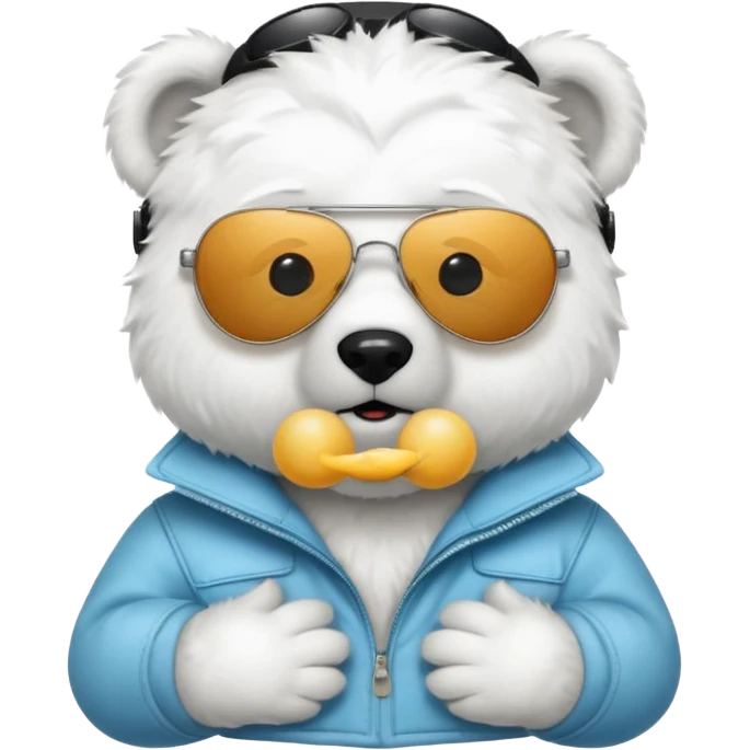 baby Polar bear with aviators emoji