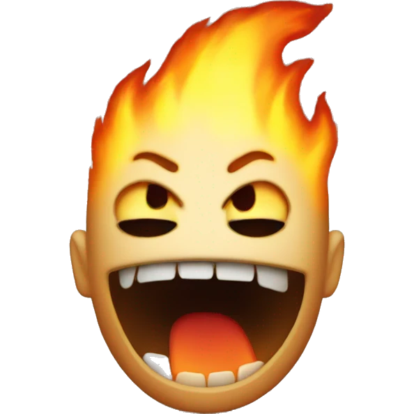 Freaky emoji with fire emoji