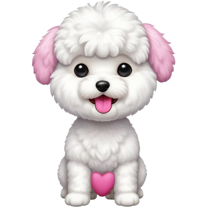 a full body of cute bichon frise emoji