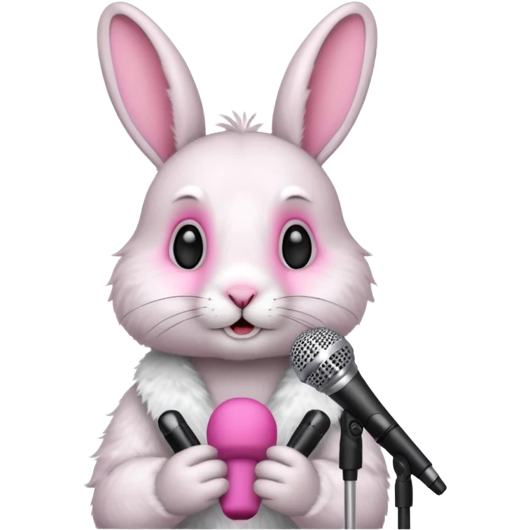 rabbit with microphone emoji
