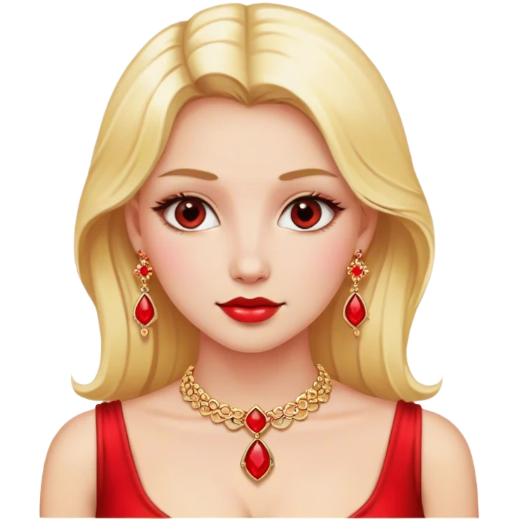 Blonde Lady in red bling  emoji