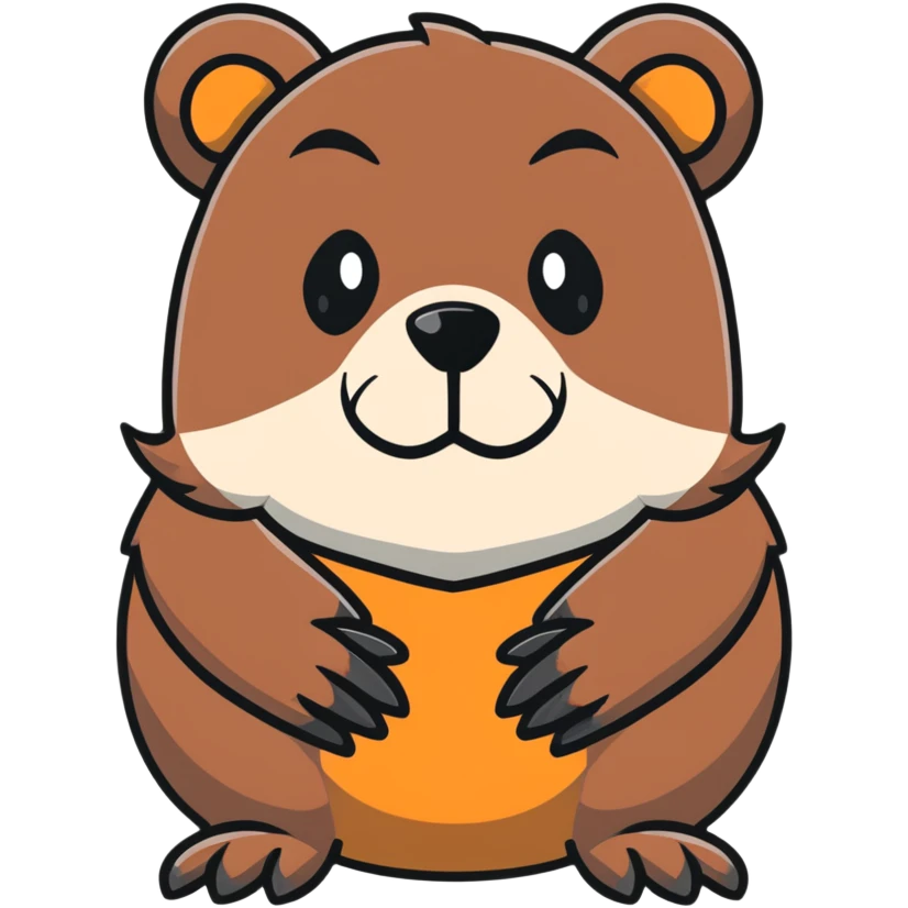 brutal beaver with a black beard emoji