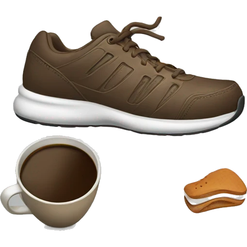 Sports shoes and coffee emoji