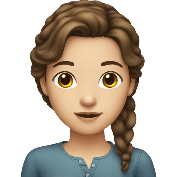 girl with brown hair and brown eyes  emoji