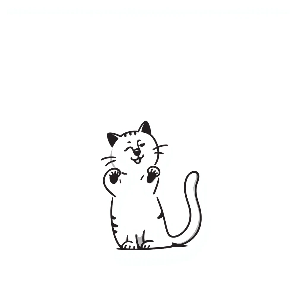 happy cat with paws up emoji