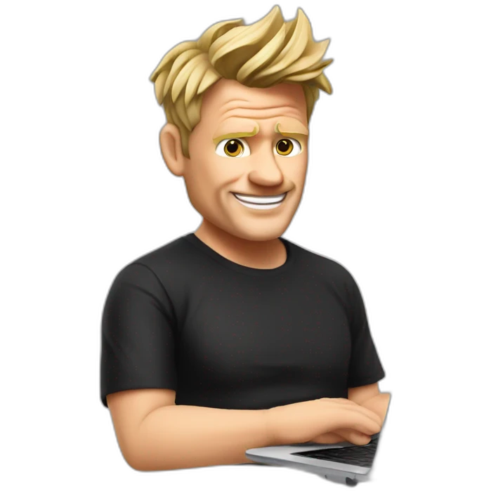 gordon ramsey with a laptop emoji