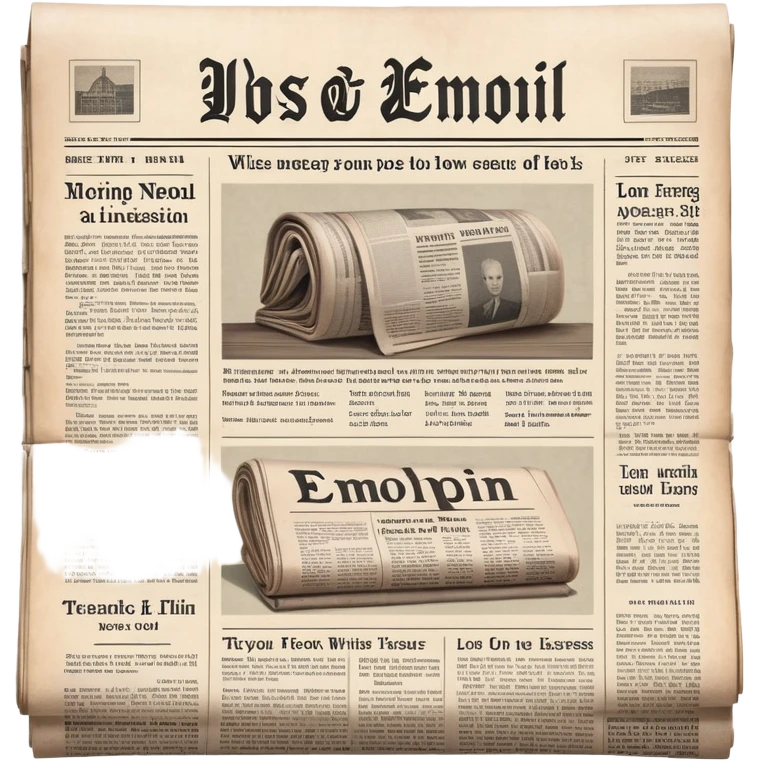 newspaper with headlines folded emoji