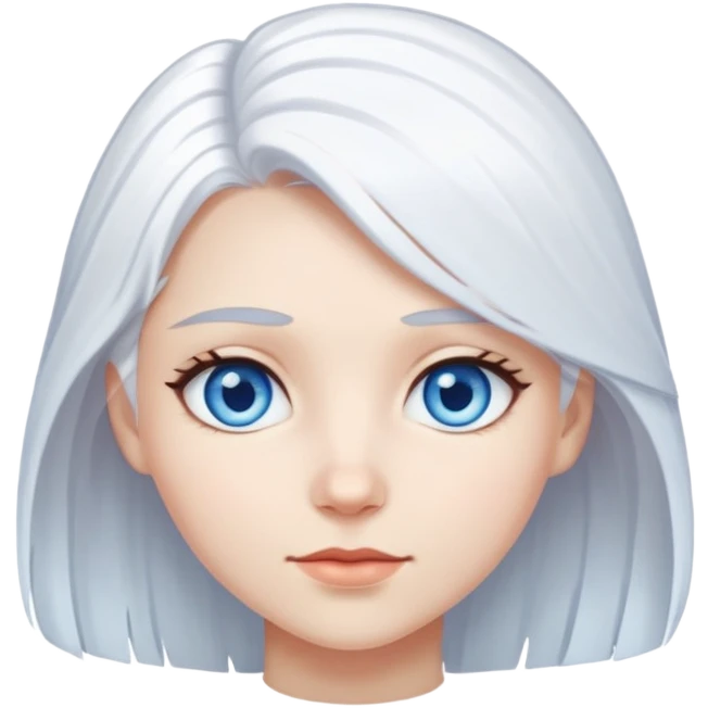 girl with white a hair and blue eyes  emoji