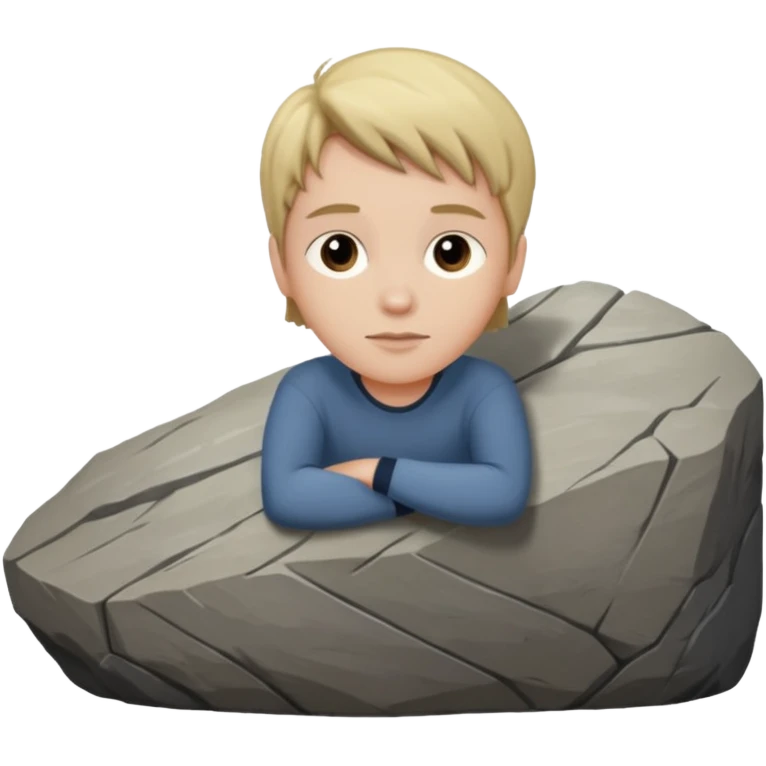 Tate McRae leaning on a large rock   emoji