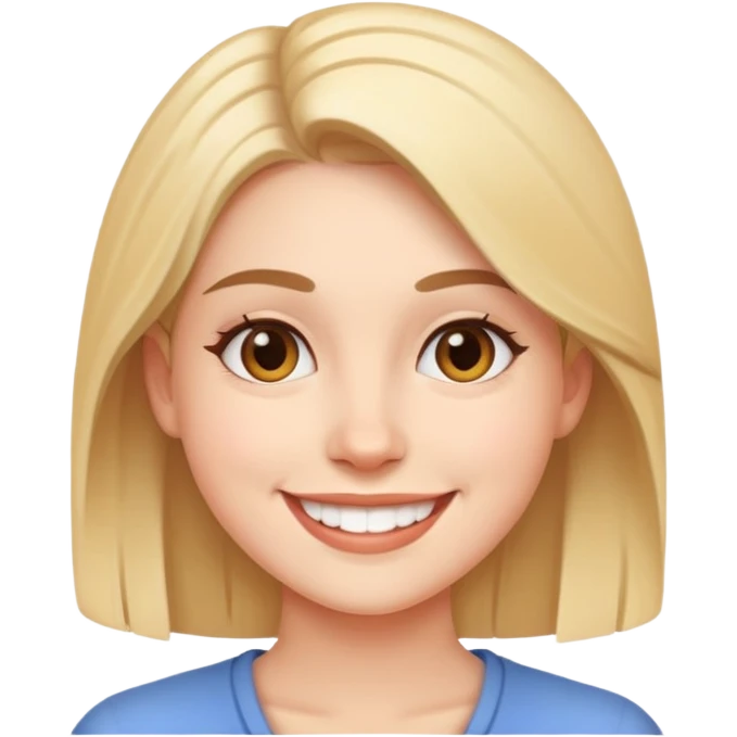 young adult woman with smile emoji
