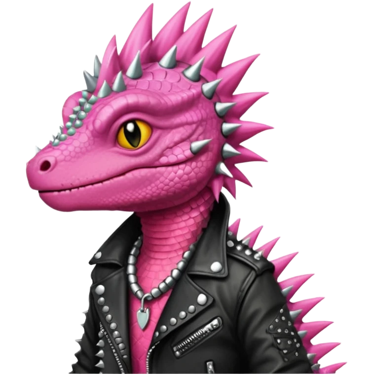 pink haired metalhead lizard emoji