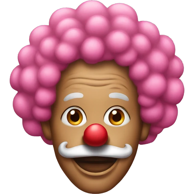 Clown with pink afro emoji