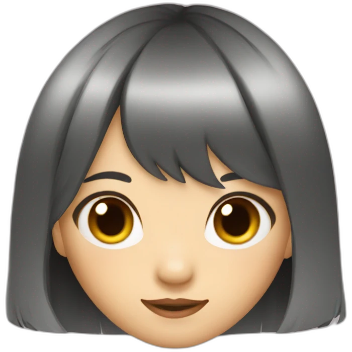 Asian girl hair bangs with a rat emoji