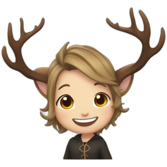 meo-chibi-deer-antlers-witch laughing emoji