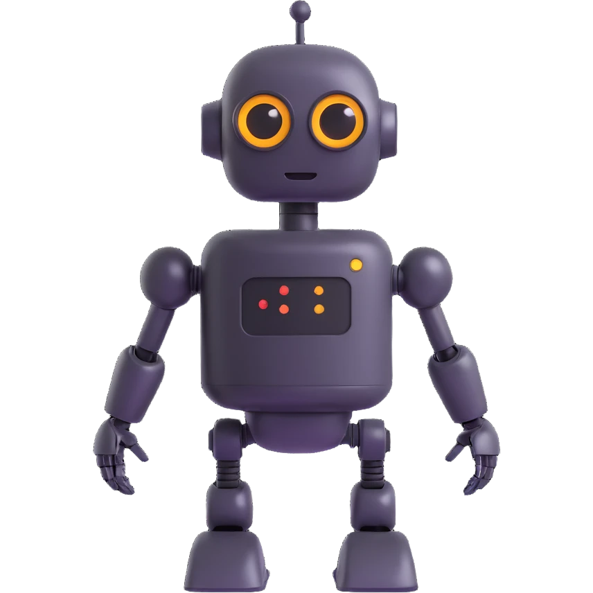 friendly pretty robot with expressive eyes emoji