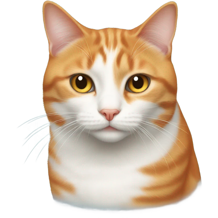 orange and white cat with lip deformity  emoji