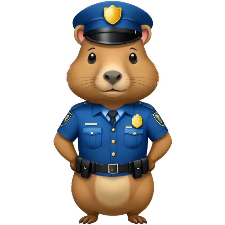 Capybara police officer emoji
