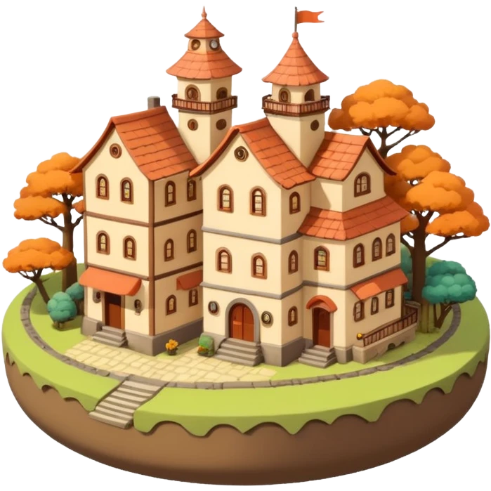 Ghibli-style little city and small home emoji