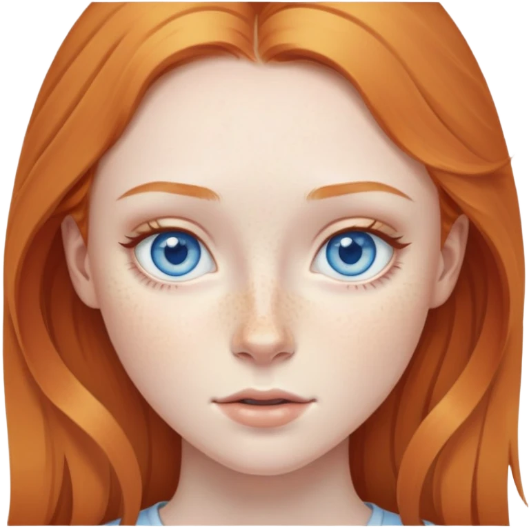 pale ginger girl with blue eyes and freckles  emoji