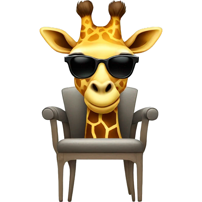 Giraffe with sunglasses sitting on a chair emoji