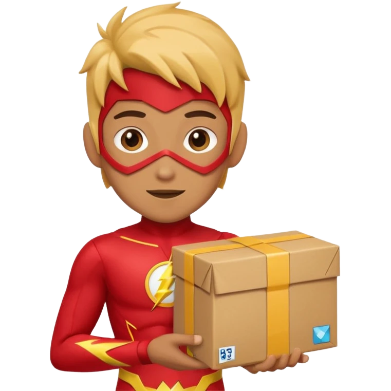 The flash running holding package emoji