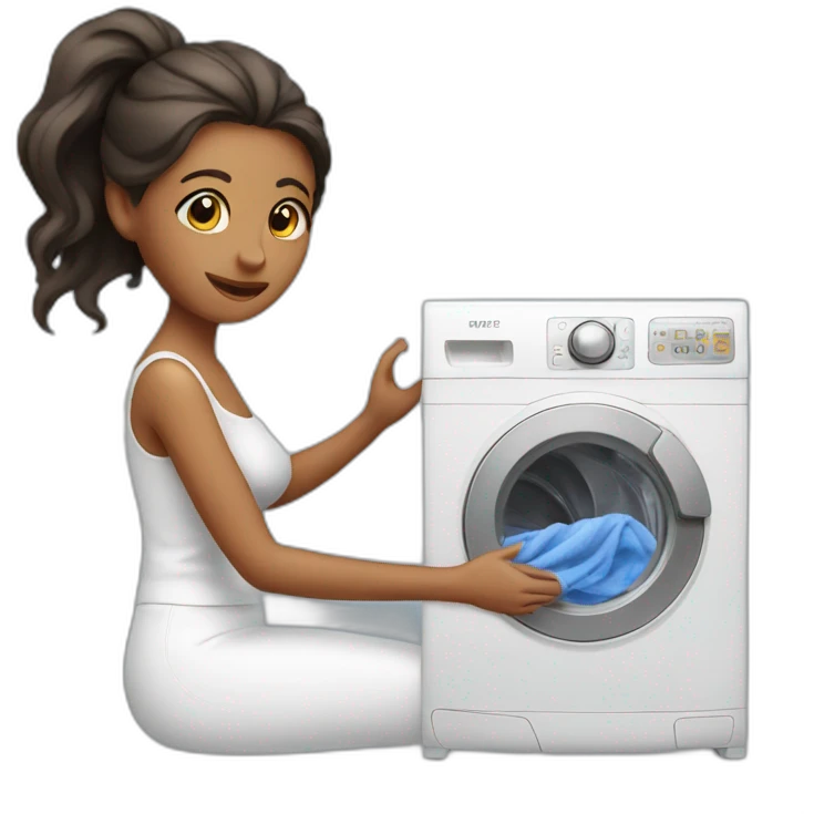 Wife on washing machine emoji