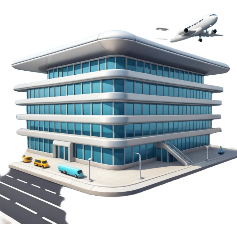 3d terminal building, planes emoji
