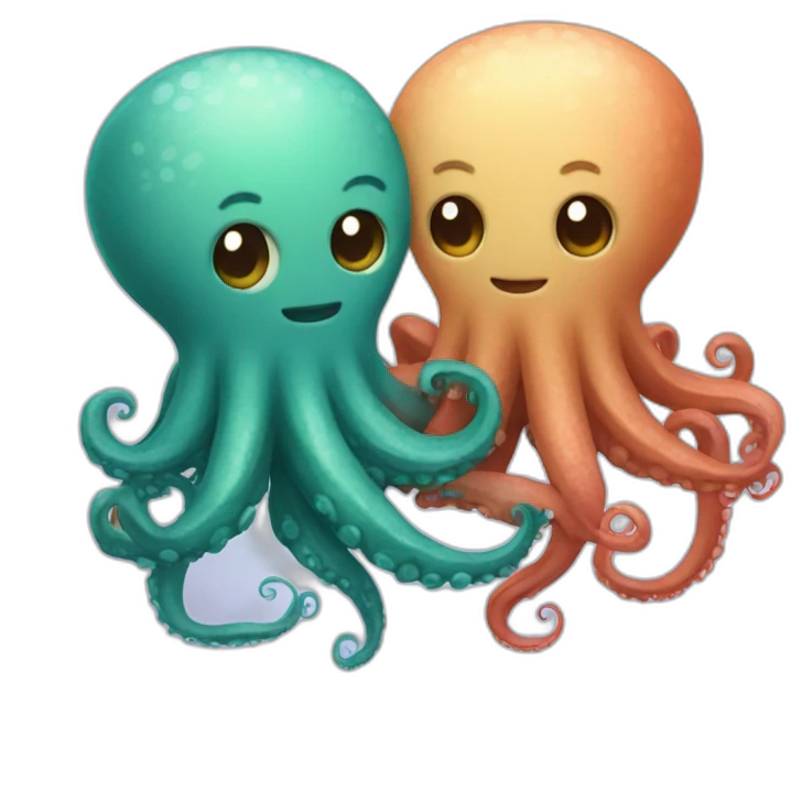 Cute  kraken couple emoji