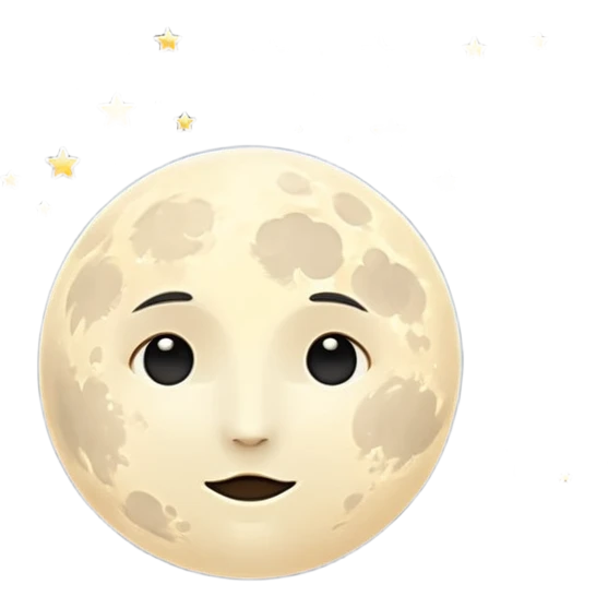 tranquil night sky, moon and twinkling stars, circular emoji avatar, moon without a face emoji