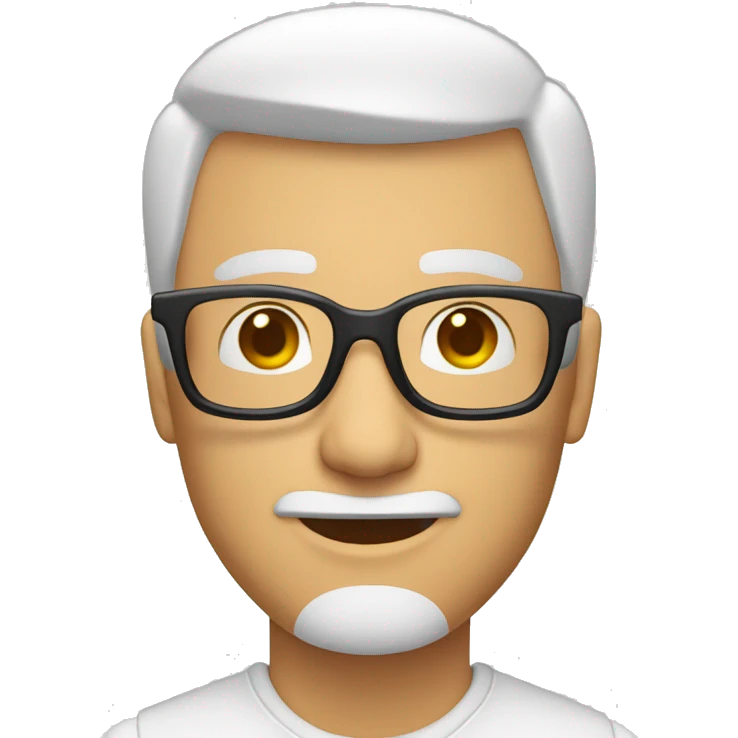 un  hombre blanca con lentes animada emoji