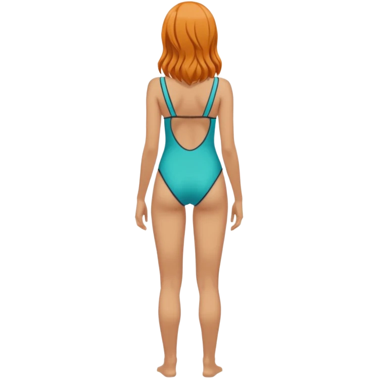 Nami full body back view in a swimsuit emoji