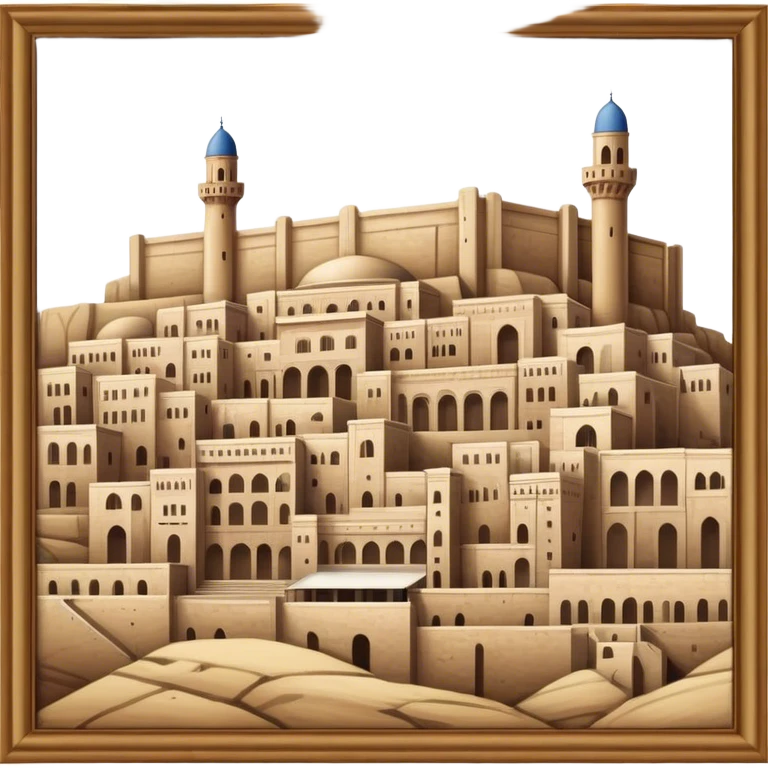 Mardin Buildings placed on a platform, standing together in a structured arrangement emoji