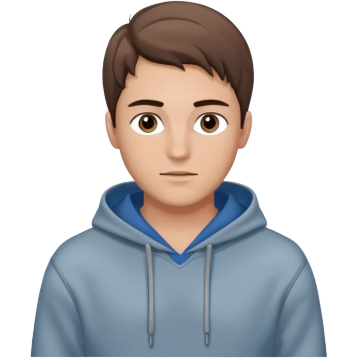 Kjekk gutt (lys i huden) som har pynta seg. Har på seg Jeans og grå hette genser og håret skal være  midtskill og fargen på håret er brunt. Litt øyevipper men ikke mye og litt mørke brun. Skal se HOT Å SEXY UT emoji