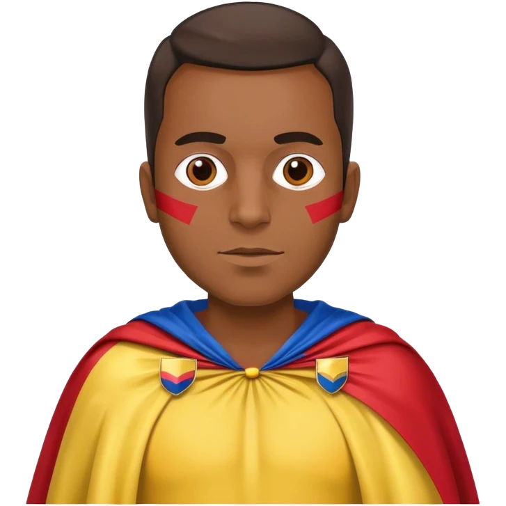 Colombian man wearing a Colombian flag like a cape emoji