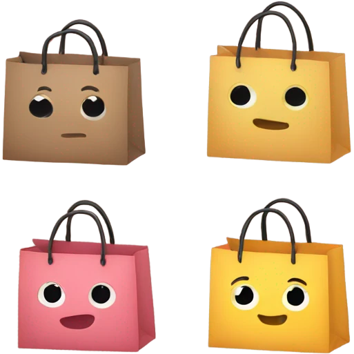 3 cute shopping bags emoji
