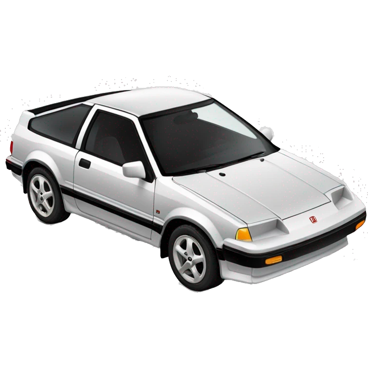 Red Honda crx si with aluminum wheels  emoji