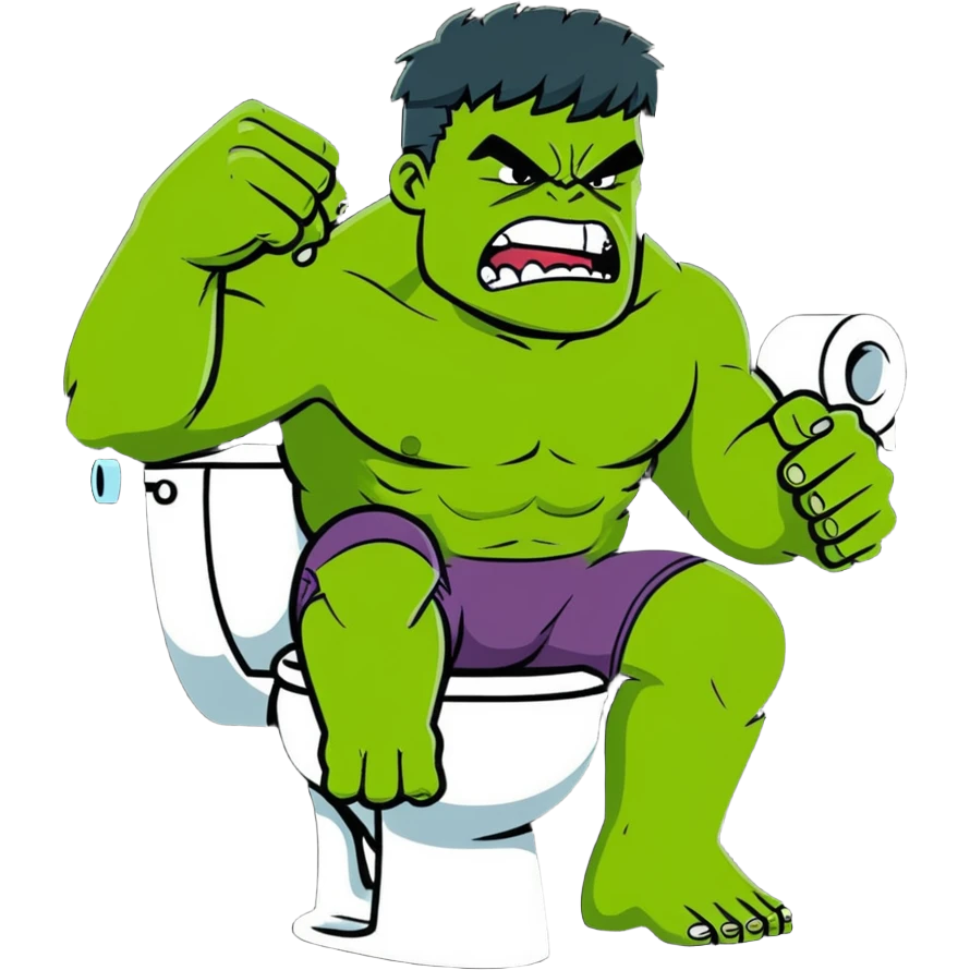 Hulk in toilet  emoji