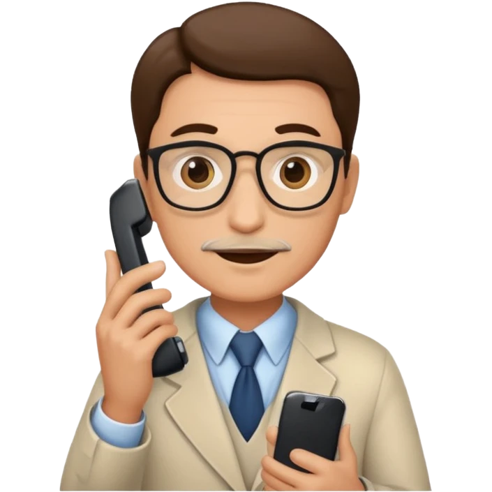 professor with phone emoji